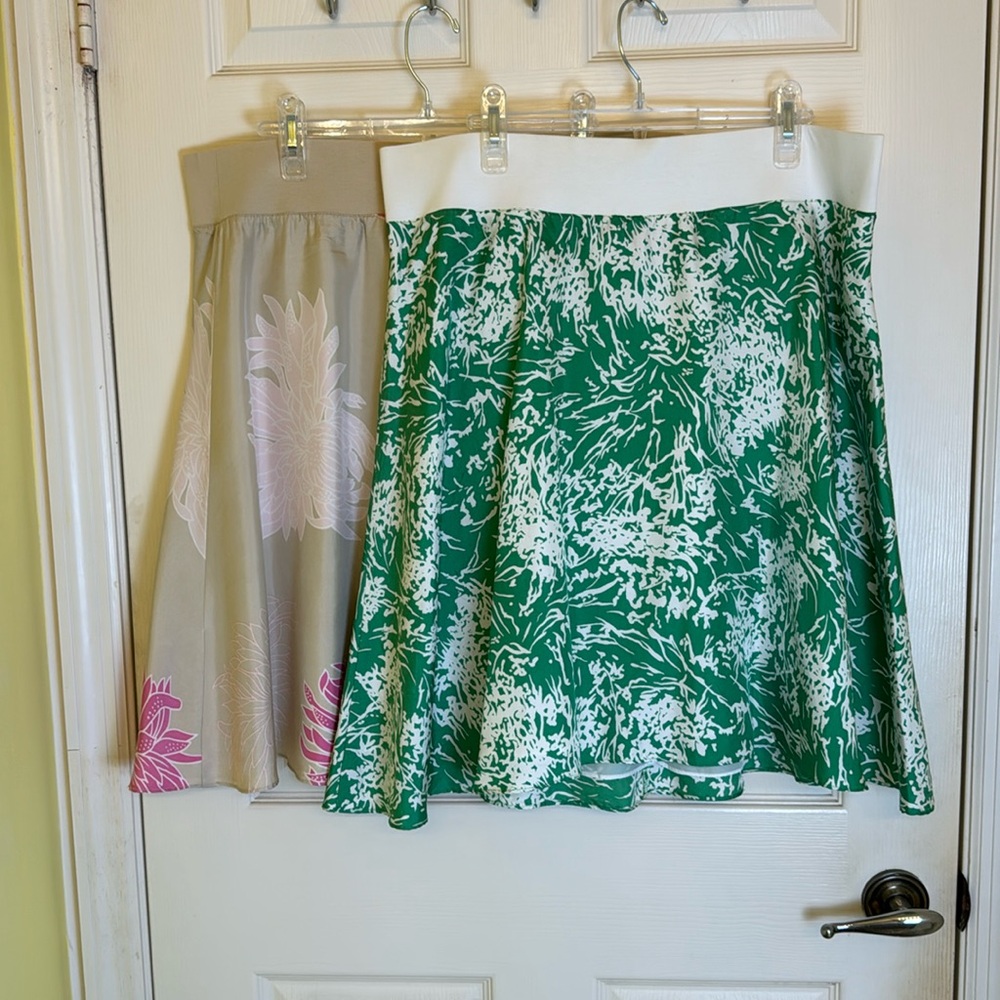 Lot of 2 Liz Lange Maternity for Target Silk Skirts Size Large